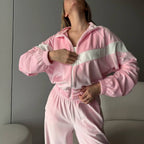 Women's Hooded Zip-Up Loungewear Set
