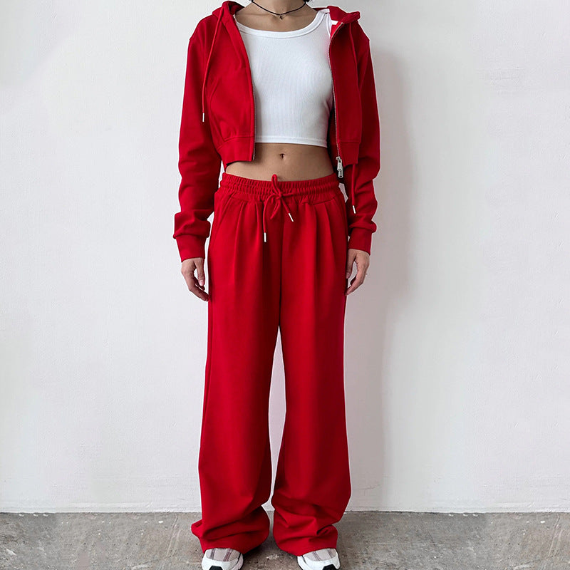 Women's Cropped Hoodie and Comfortable High-Waisted Joggers