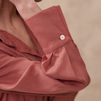 Women's Blouse with Elegant Pleated Texture and Semi-High Collar