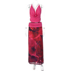 Women's Boho Maxi Dress with Draped Bodice