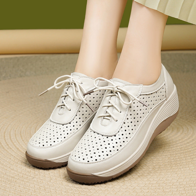 Women's Breathable Sneakers with Perforated Upper and Ergonomic Footbed
