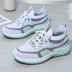 Women's Breathable Mesh Running Shoes with Elastic Lacing