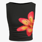 Women's Sleeveless Floral Crop Top