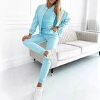 Women's Casual Jogging Suit with Chic Cut and Elastic Waistband