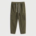 Women's Cargo Pants with Elastic Waistband and Practical Side Pockets