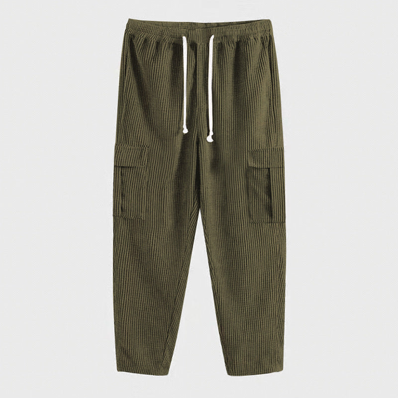 Women's Cargo Pants with Elastic Waistband and Practical Side Pockets