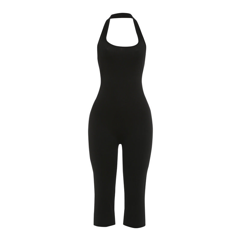 Elegant Fitted High-Neck Jumpsuit