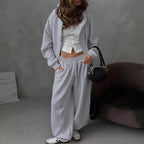 Women's Comfortable Oversized Lounge Set with Hood and Elastic Waistband