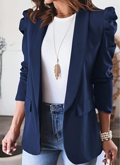 Women's Blazer with Puff Sleeve Design
