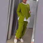 Women's Casual Two-Piece Set with Asymmetric Cut