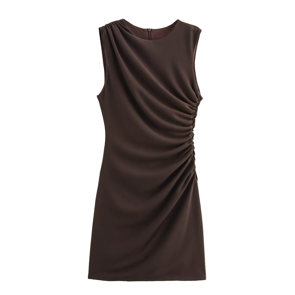 Women's Sleeveless Mini Dress with Ruffle Details