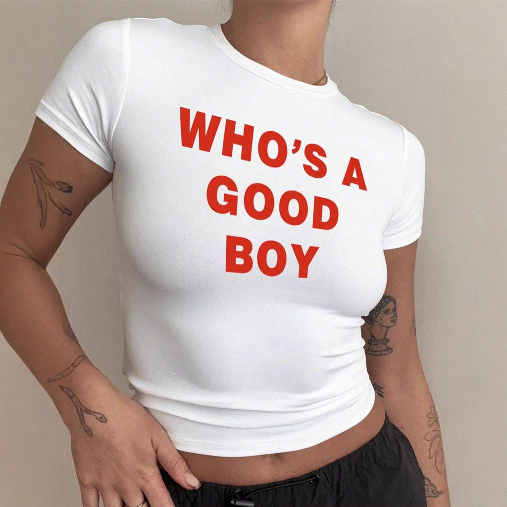 Women's Crop T-Shirt with Creative Print
