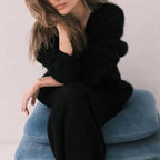 Women's Fluffy Long-Sleeve Cardigan