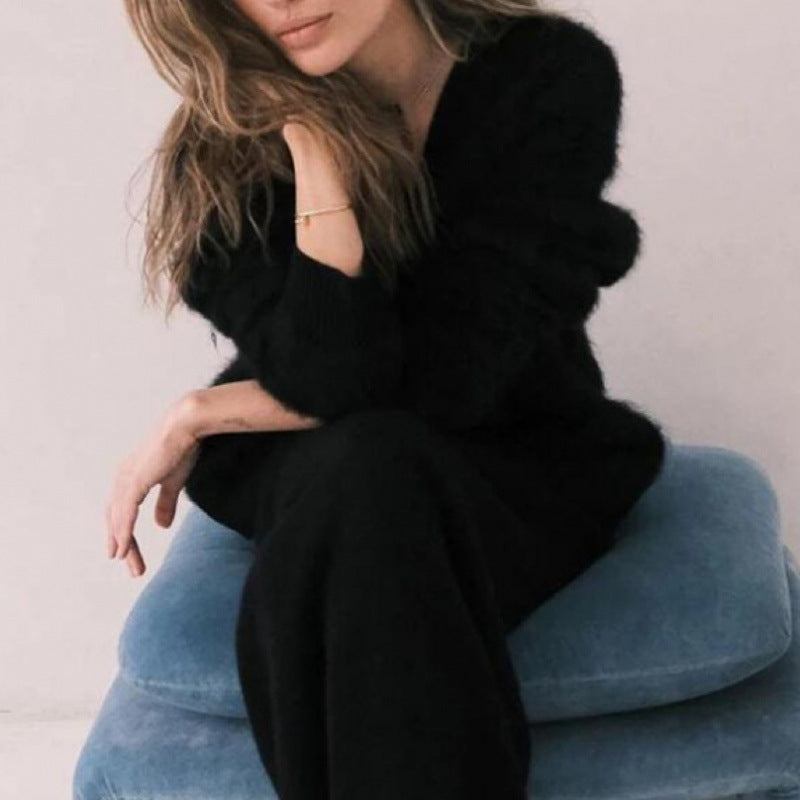Women's Fluffy Long-Sleeve Cardigan