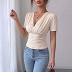 Women's Elegant Blouse with Pearl Detail