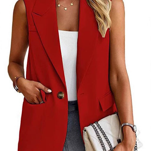 Women's Sleeveless Blazer Jacket