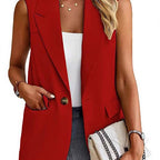 Women's Sleeveless Blazer Jacket