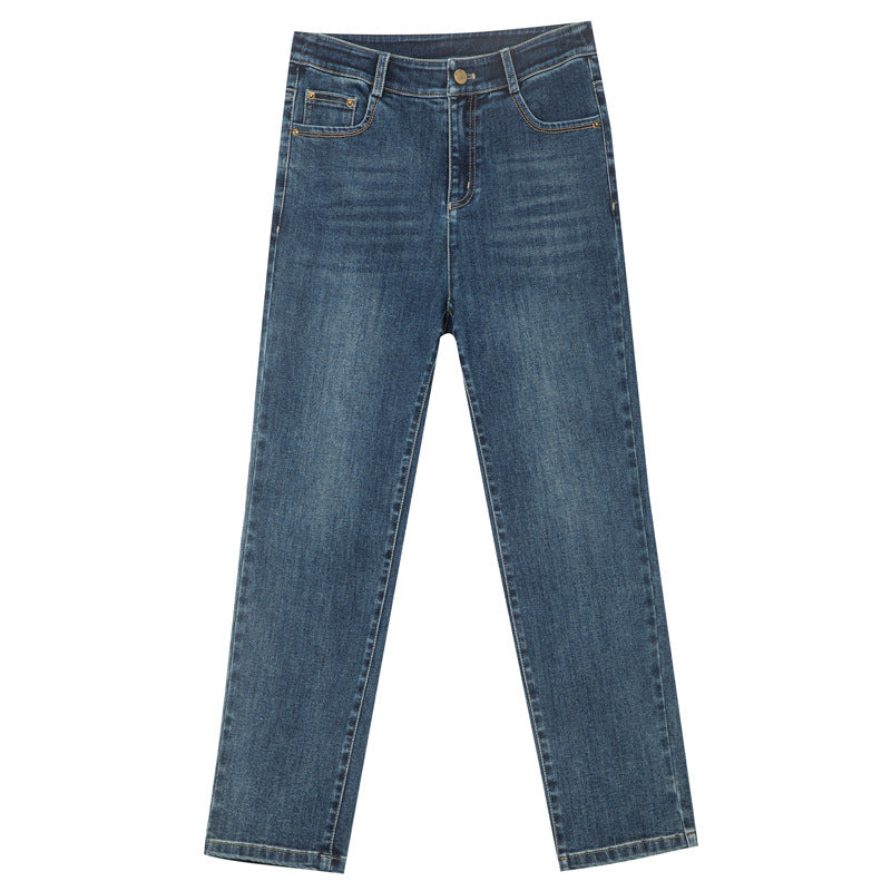 Women's High-Waisted Fabric Trousers