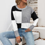 Women's Block Pattern Knit Pullover