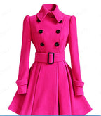 Women's Modern Trench Coat with Tailored Fit and Double Buttons