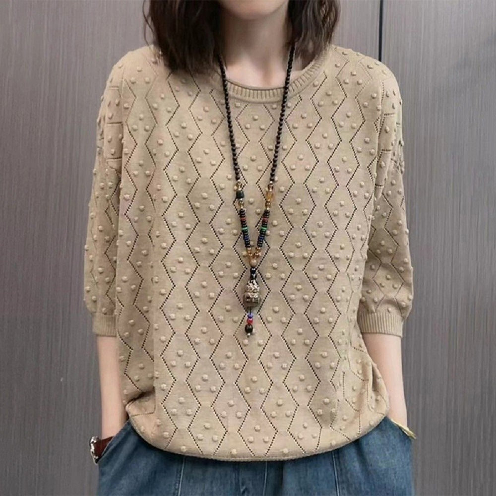 Women's Fine Knit Textured Sweater