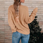 Women's V-Neck Fine Knit Pullover