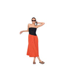Women's Sleeveless Maxi Dress with High-Quality Bodice and Voluminous Skirt