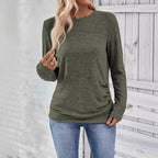 Casual Long-Sleeve Shirt with Asymmetric Cut