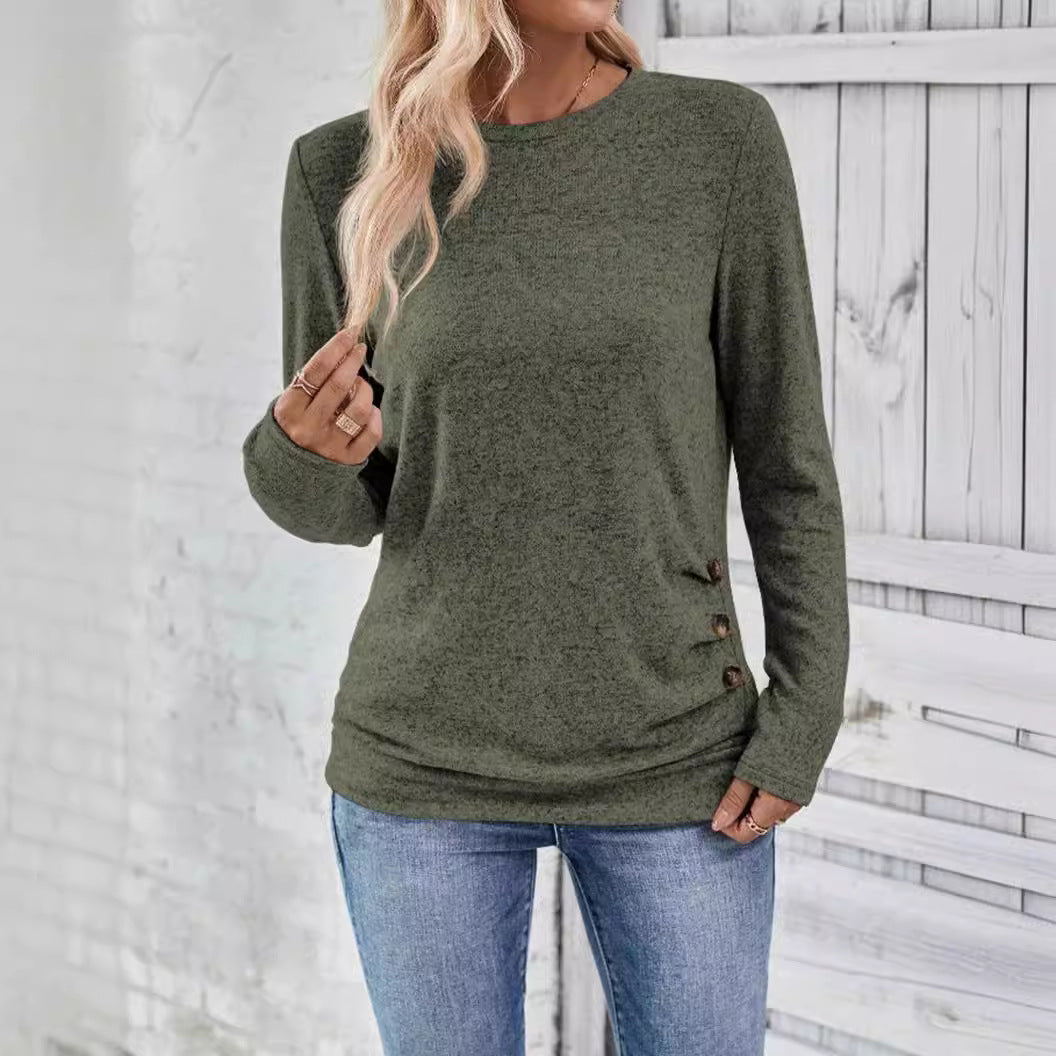 Casual Long-Sleeve Shirt with Asymmetric Cut