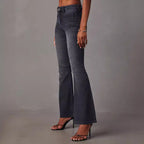Women's Flared Jeans with High Waist and Modern Wash