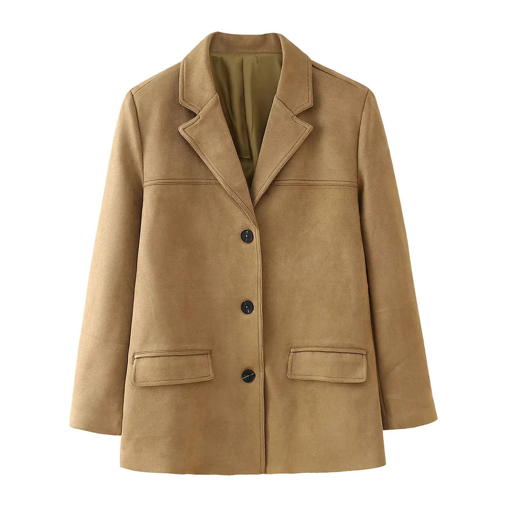 Women's Elegant Quilted Blazer with Pockets