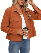 Women's Corduroy Jacket with Practical Chest Pockets