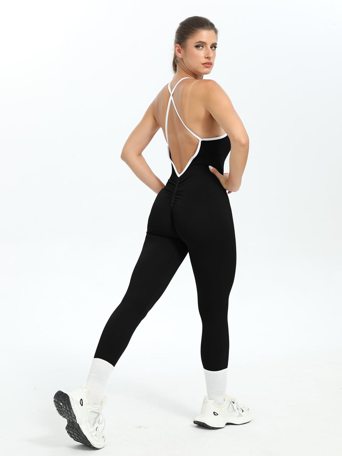 Women's Racerback Bodysuit with Seamless Construction