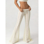 Women's Elegant Flared Lace Trousers