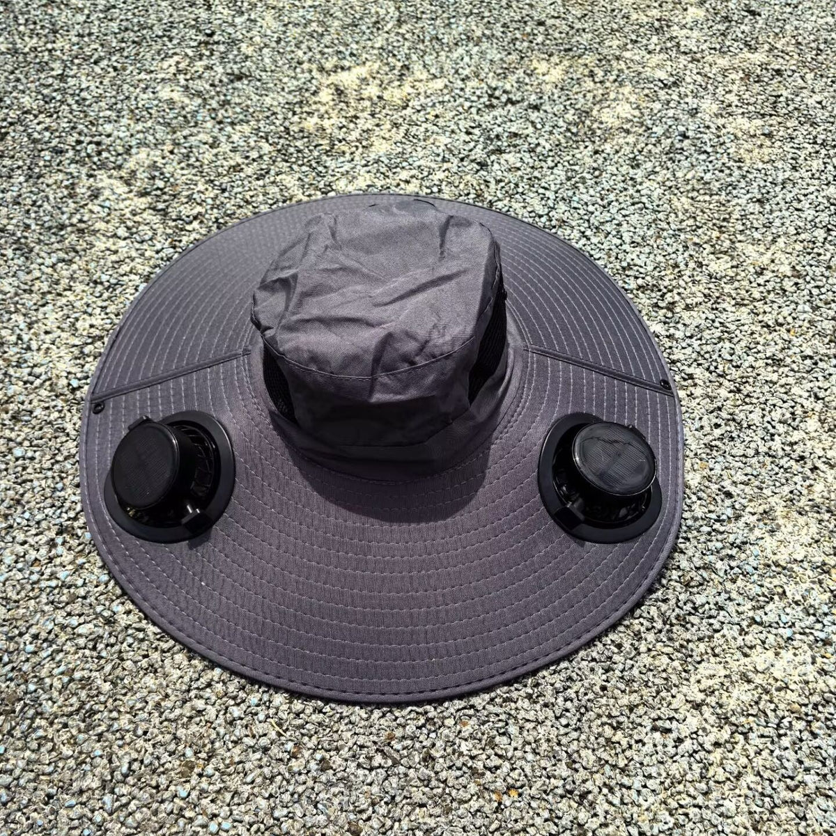 Air-Cooled Sun Hat with Removable USB Fans and Neck Protection