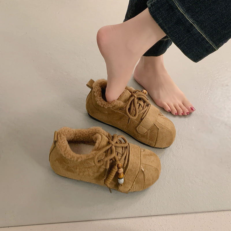 Women's Comfortable Fleece Sneakers with Plush Lining
