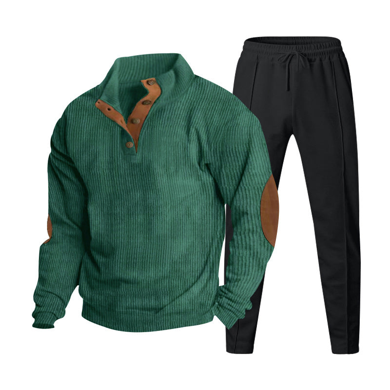 Men's Ribbed Henley Leisure Suit