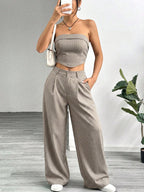 Elegant and Airy Set with Striped Pattern