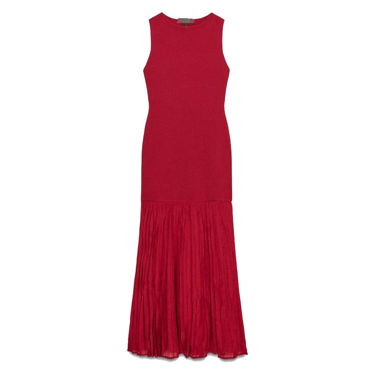 Women's Sleeveless Maxi Dress with Ruffled Hem