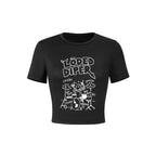 Women's Crop Shirt with Playful Ghost Motif