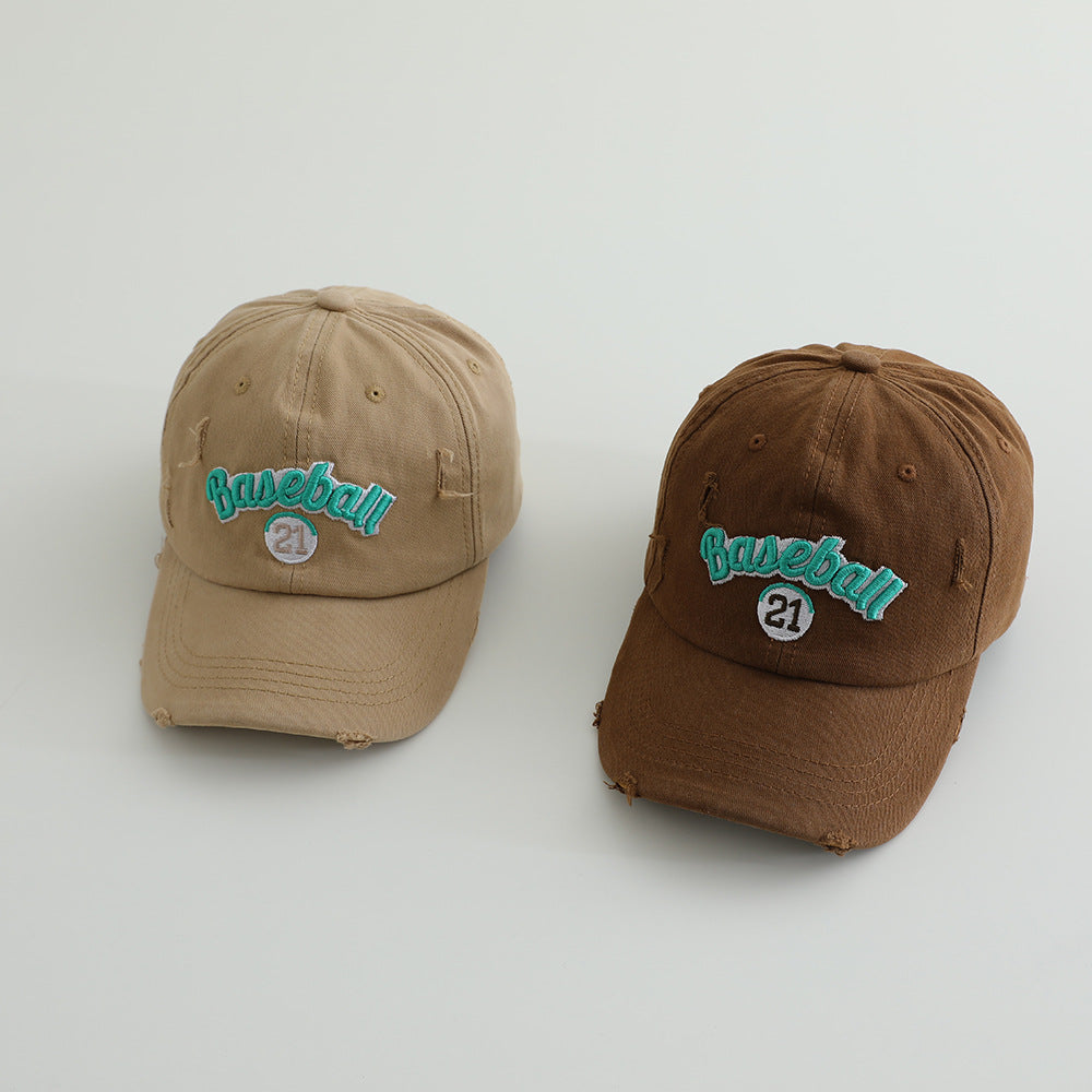 Men's Distressed Cotton Baseball Cap