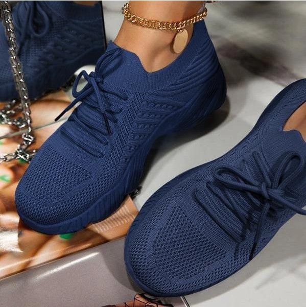 Women's Breathable Running Sneakers with Elastic Upper