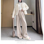 Women's Elegant Wide-Leg Trousers with Fringe