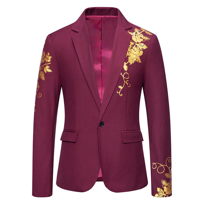Women's Elegant Blazer with Floral Design and Silky Finish