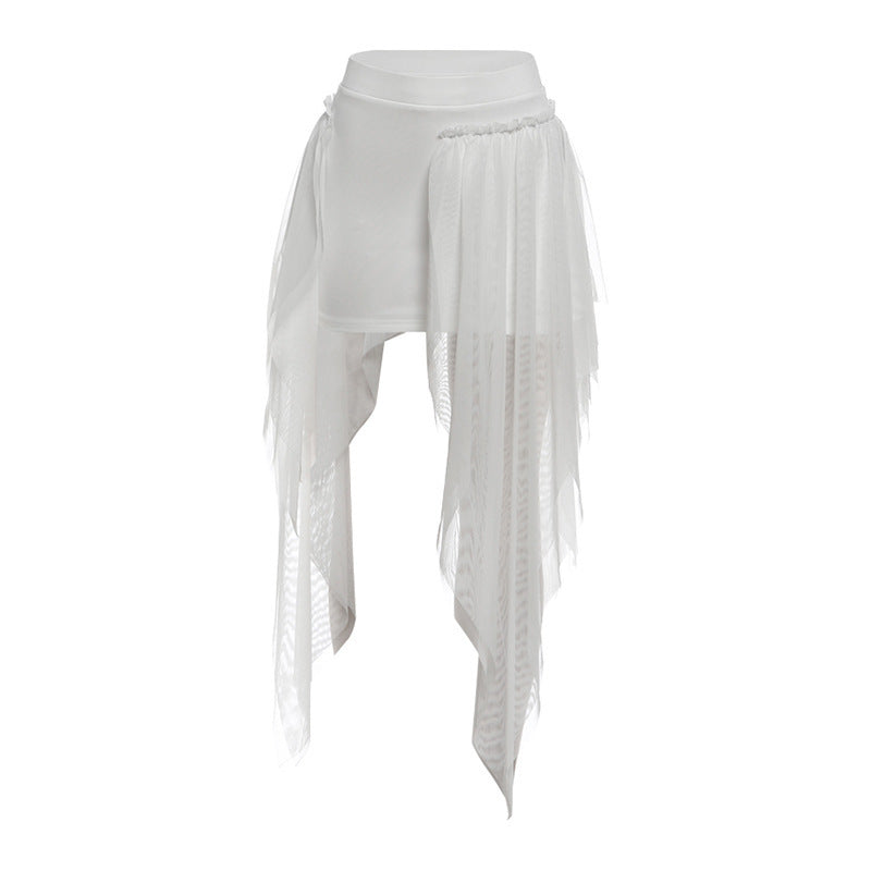 Women's Chiffon Maxi Skirt with Asymmetrical Cut