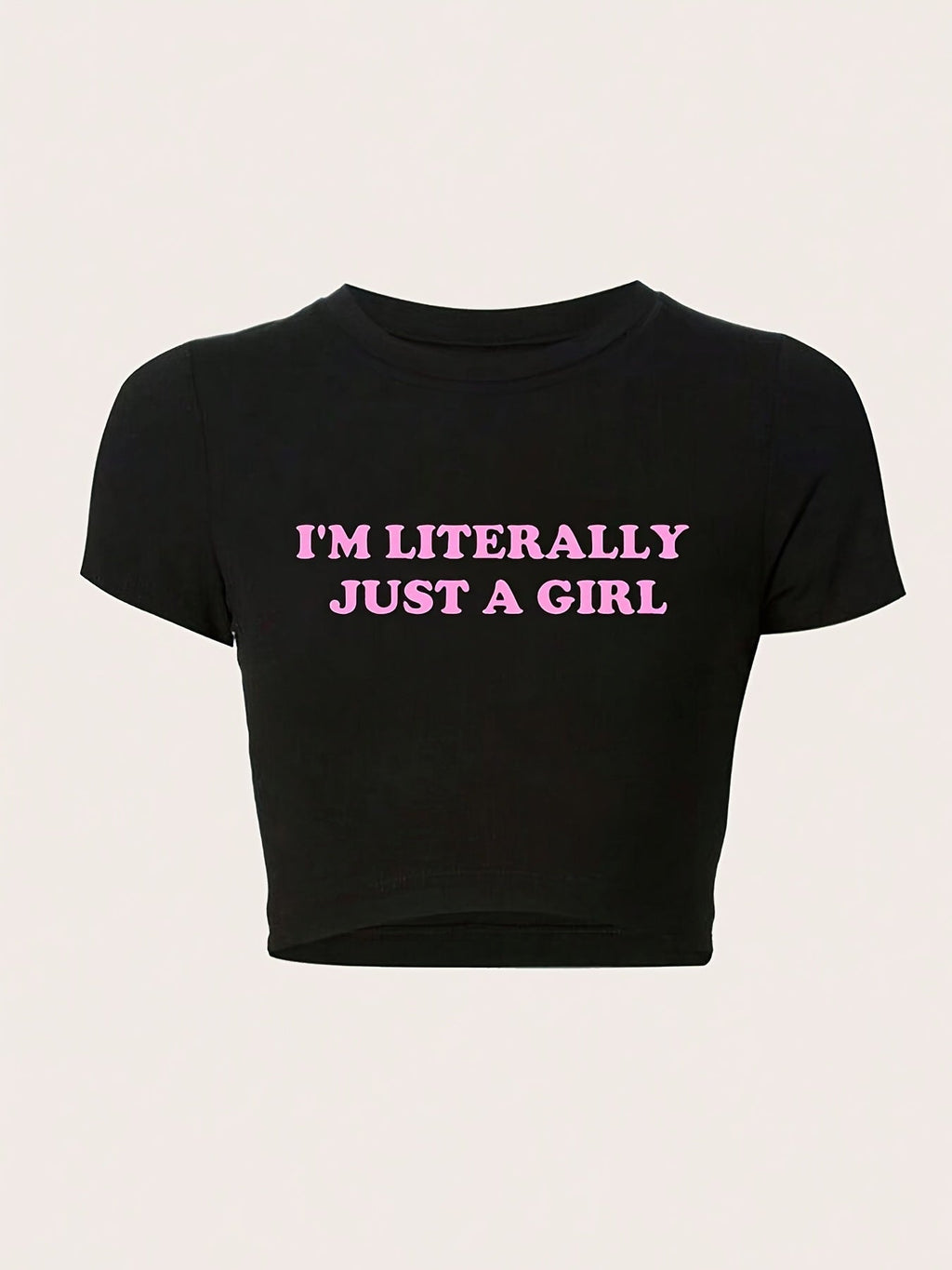 Women's Cropped T-Shirt with Cherry Print