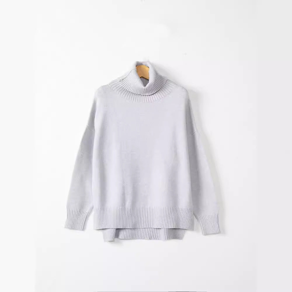 Women's Cozy Mock Neck Sweater with Wide Fit