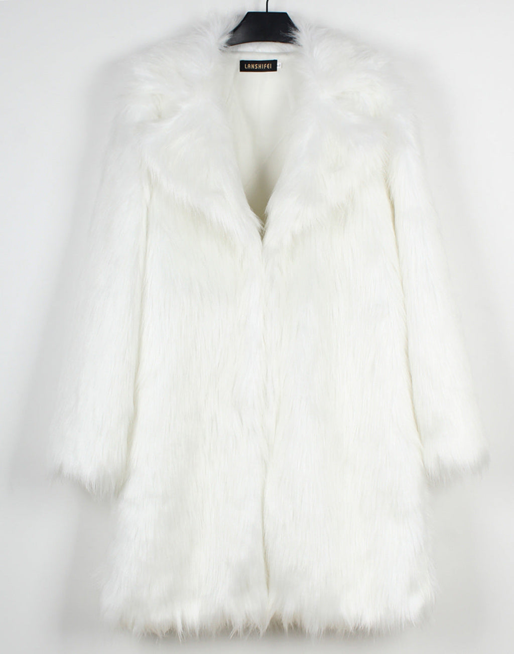 Women's Luxury Faux Fur Coat with Wide Lapel