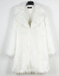 Women's Luxury Faux Fur Coat with Wide Lapel
