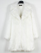 Women's Luxury Faux Fur Coat with Wide Lapel
